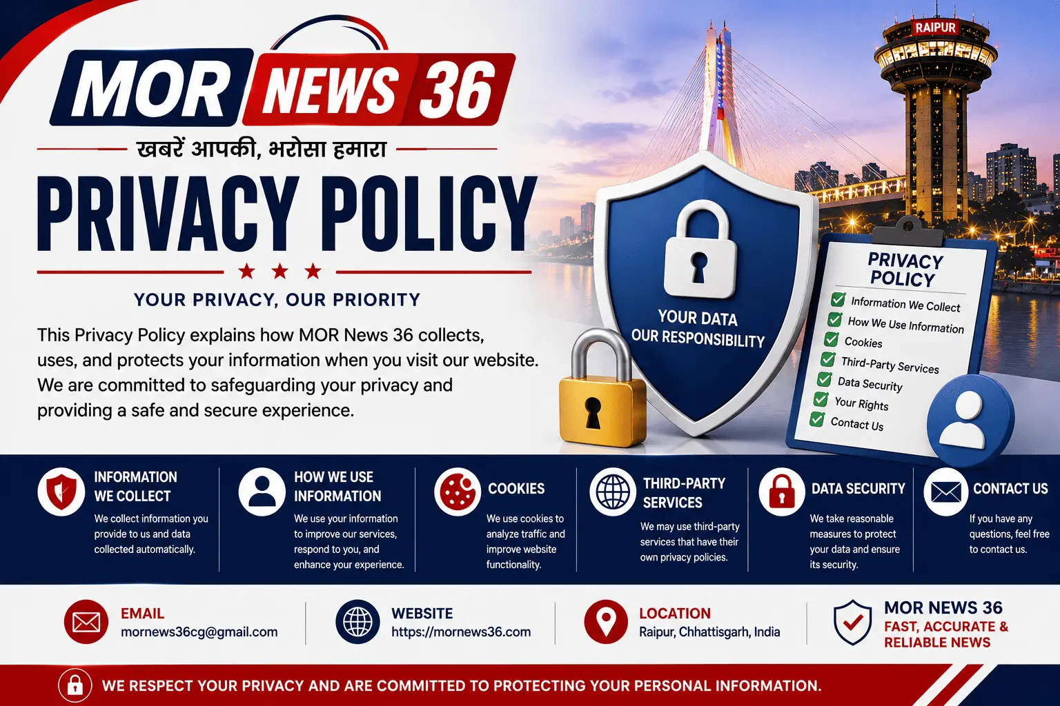 Learn how MOR News 36 collects, uses, and protects user information.