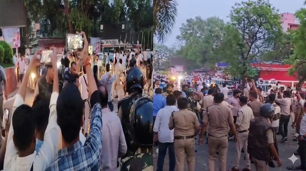 NEET पेपर लीक के विरोध में NSUI का प्रदर्शन, केंद्रीय मंत्री के निवास का घेराव, पुलिस ने किया लाठीचार्ज