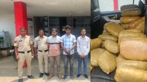 रायगढ़ पुलिस द्वारा 300 किलो गांजा और दो लग्जरी वाहनों की जब्ती